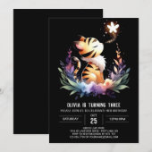 Invitation Boho Imaginaire Tiger Anniversaire (Devant / Derrière)