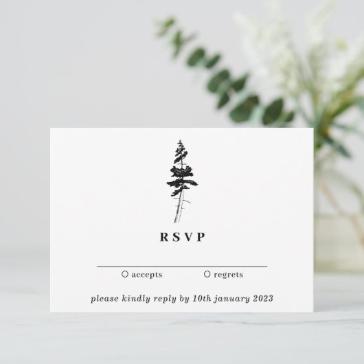Invitation Boho Indie Russe Forest Pine Tree RSVP (Debout devant)