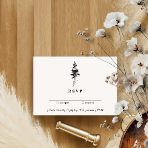 Invitation Boho Indie Rustique Forêt Pin RSVP