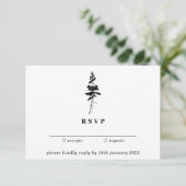 Invitation Boho Indie Rustique Forêt Pin RSVP (Debout devant)