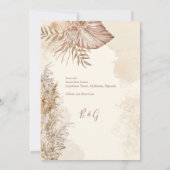 Invitation Boho intemporel mariage neutre Enregistrer la date (Dos)