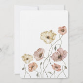Invitation Boho Islandais Aquarelle Islande Poppy Fleurs (Dos)