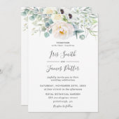 Invitation Boho ivoire Anemone Peony Mariage de verdure fleur (Devant / Derrière)