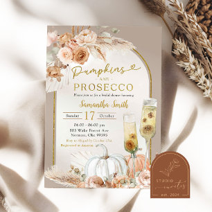 Invitation Boho ivoire beige Citrouille et Fête des mariées d