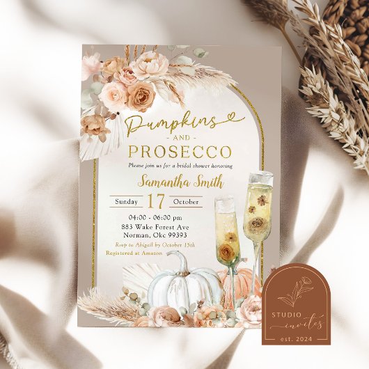 Invitation Boho ivoire beige Citrouille et Fête des mariées d