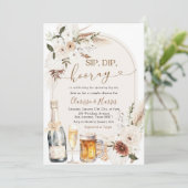 Invitation Boho ivoire Boho Sip Dip Hooray Couple Douche (Debout devant)
