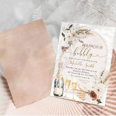 Invitation Boho Ivory Beige Floral Vin Fête des mariées
