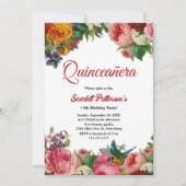 Invitation Boho Jardin botanique Été Floral Quinceanera (Devant)