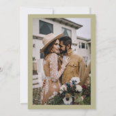 Invitation Boho jardin été floral photo initiales mariage (Dos)