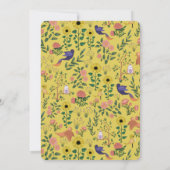 Invitation Boho Jaune Baby shower de Tea Party (Dos)