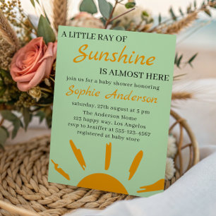 Invitation Boho Jaune Baby Shower Un Petit Rayon de Soleil