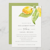 INVITATION BOHO JAUNE COULEUR D'EAU FOLIAGE FIANÇAILLES OLIVE (Devant / Derrière)