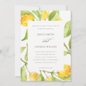 INVITATION BOHO JAUNE COULEUR D'EAU FOLIAGE MARIAGE OLIVE (Devant)