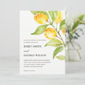 INVITATION BOHO JAUNE COULEUR D'EAU FOLIAGE MARIAGE OLIVE (Debout devant)