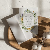 Invitation Boho jaune et violet moderne Floral Mariage lumine