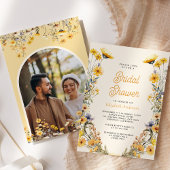 Invitation Boho Jaune Fleur Fleur Fleur Florale Photo Douche