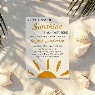 Invitation Boho Jaune Un Petit Rayon de Soleil Baby Shower