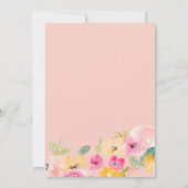 Invitation Boho joli été de fleurs d'or douche nuptiale (Dos)