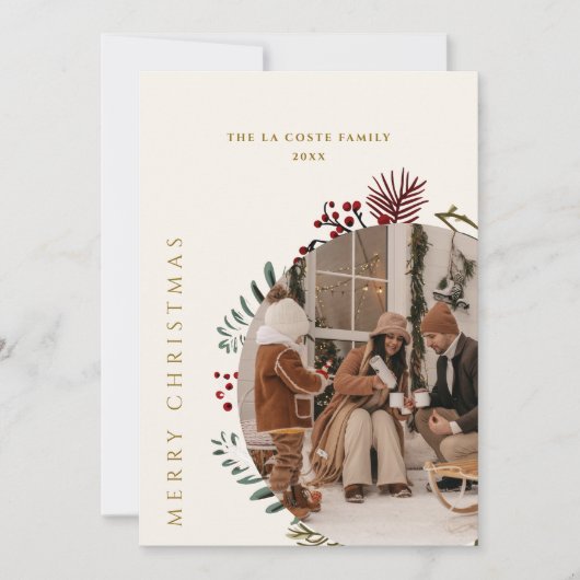 Invitation Boho Joyeux Noël Collage (Devant)