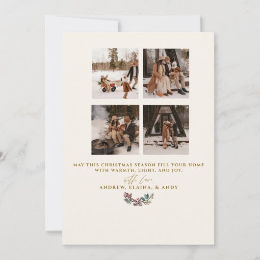 Invitation Boho Joyeux Noël Collage (Dos)