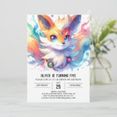Invitation Boho Joyful Fox Anniversaire (Debout devant)