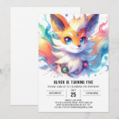 Invitation Boho Joyful Fox Anniversaire (Devant / Derrière)