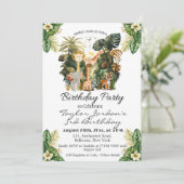 Invitation Boho Jungle Animaux fête d'anniversaire (Debout devant)