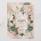 Invitation Boho Jungle Retraite Party aquarelle (Devant / Derrière)