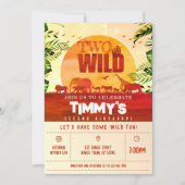 Invitation Boho Jungle Safari Animaux Deux Wild 2e Anniversai (Devant)