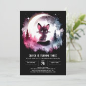 Invitation Boho Kids Chat Anniversaire (Debout devant)