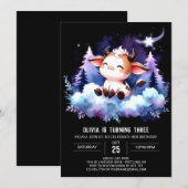 Invitation Boho Kids Cow Anniversaire (Devant / Derrière)
