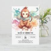 Invitation Boho Kids Monkey Anniversaire (Debout devant)