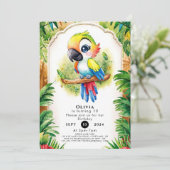 Invitation Boho Kids Parrot Anniversaire (Debout devant)