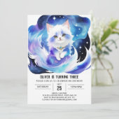 Invitation Boho Kitten Magique Anniversaire (Debout devant)