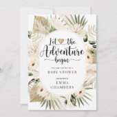 Invitation Boho Laisser L'Aventure Commencer Le Baby shower (Devant)