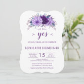 Invitation Boho Lavender Floral Plum Purple Engagement Party (Debout devant)