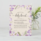 Invitation Boho Lavender Lilac Florals Baby Brunch (Debout devant)