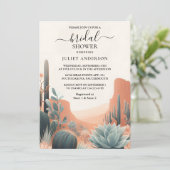 Invitation Boho Leaf Desert Cactus Fête des mariées Succulent (Debout devant)