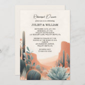 Invitation Boho Leaf Desert Cactus Répétition Succulente Dîne (Devant / Derrière)