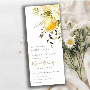 Invitation Boho Lemon Aquarelle jaune Mariage floral