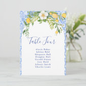 Invitation Boho Lemon Bleu Carrelage méditerranéen Mariage it (Debout devant)