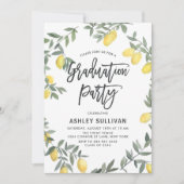 Invitation Boho Lemon Wreath Tropical Graduation Party (Devant)