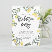 Invitation Boho Lemon Wreath Tropical Graduation Party (Debout devant)