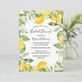 Invitation Boho Lemons Aquarelle Floral Bridal Brunch (Debout devant)