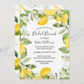 Invitation Boho Lemons Aquarelle Floral Bridal Brunch (Devant / Derrière)