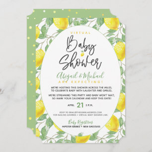 Invitation Boho Lemons Baby shower virtuel non sexiste