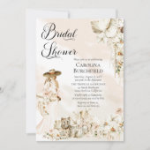 Invitation Boho Leopard | Femme Fête des mariées florale trop (Devant)