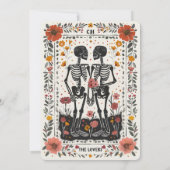 Invitation Boho Letterpress Skeleton save the date  (Dos)