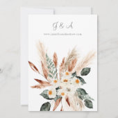 Invitation Boho LG Texte Boho Cuivre Pampas Mariage Floral 3 (Dos)
