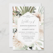 Invitation Boho LG Texte Eucalyptus Palm feuille Mariage flor (Devant)